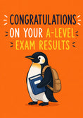 Load image into Gallery viewer, Cute Penguin Student A-Level Exam Results Congratulations Card

