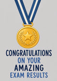 Load image into Gallery viewer, Gold Medal Star Congratulations Card
