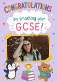 Load image into Gallery viewer, Smashing Your GCSE Cute Animals Photo Upload Congratulations Card for Her
