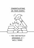 Load image into Gallery viewer, Funny Hammer Smashing Bricks Congratulations Exams Card
