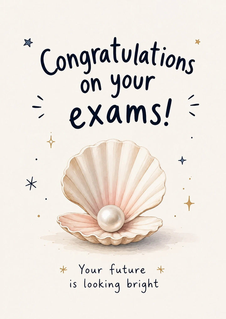 Pearl Shell Your Future Is Bright Congratulations Card