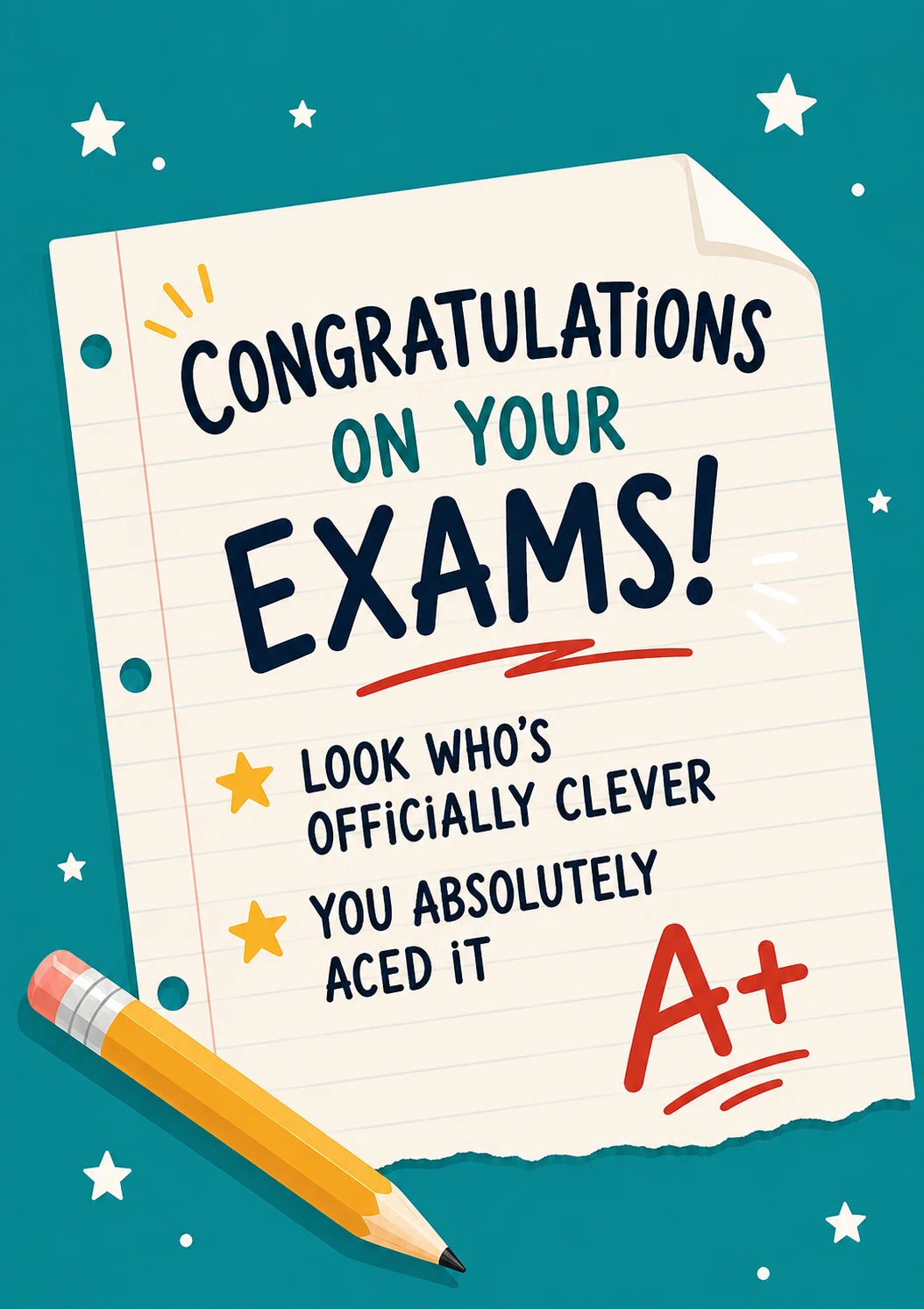Funny Lined Notepad Aced It Congratulations Card