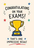 Load image into Gallery viewer, Gold Trophy Stars Congratulations on Your Exams Card
