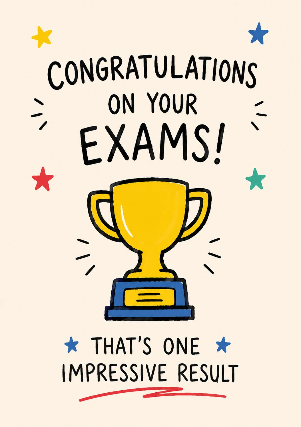 Gold Trophy Stars Congratulations on Your Exams Card