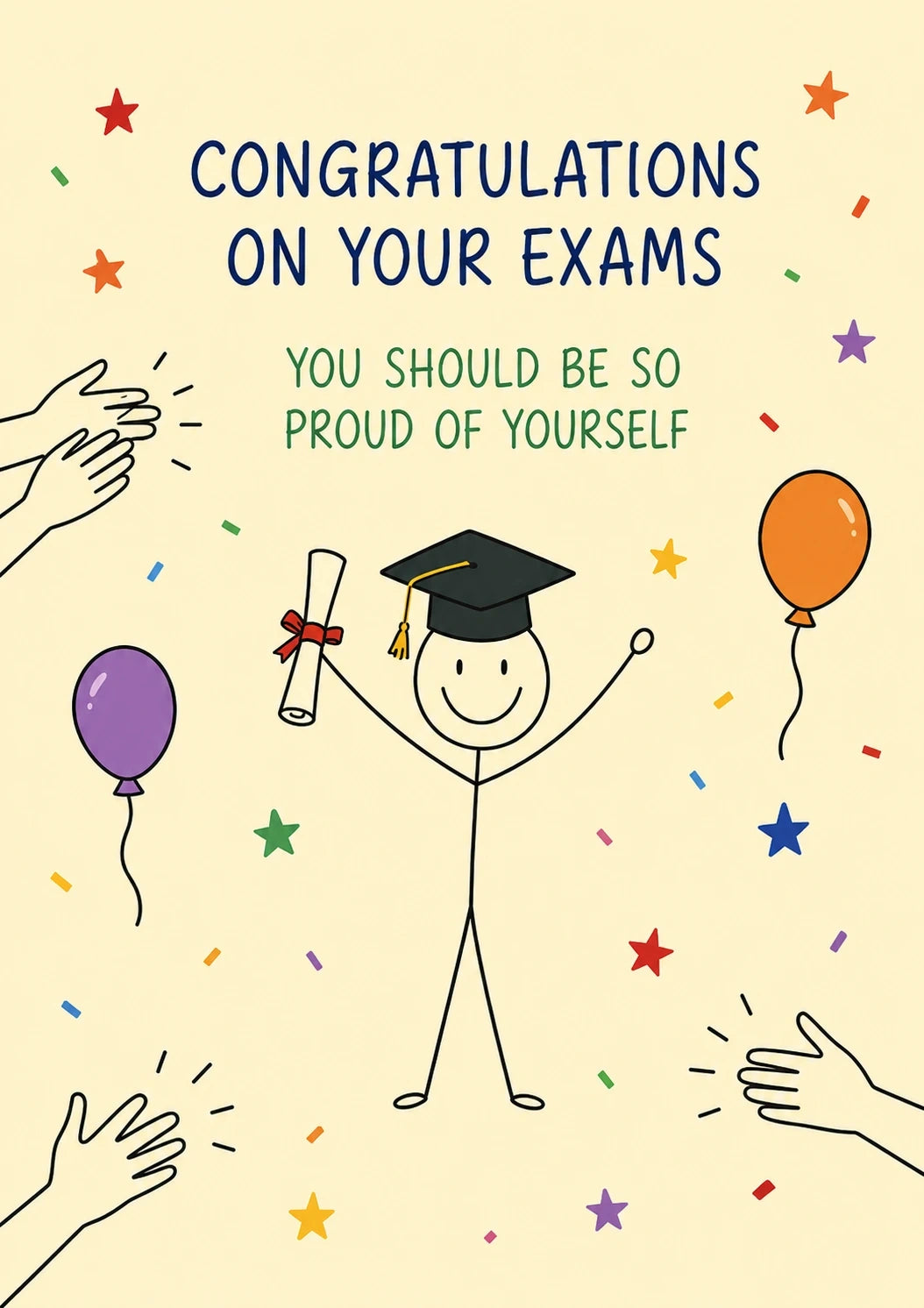 Congratulations - Personalised Card — with punch holes