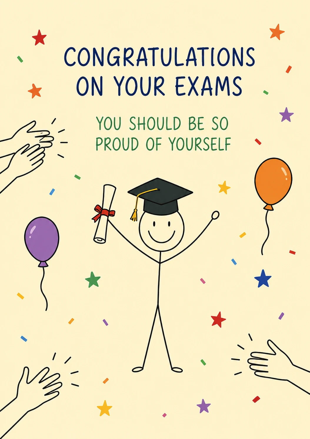 Stick Figure Graduate Congratulations Card