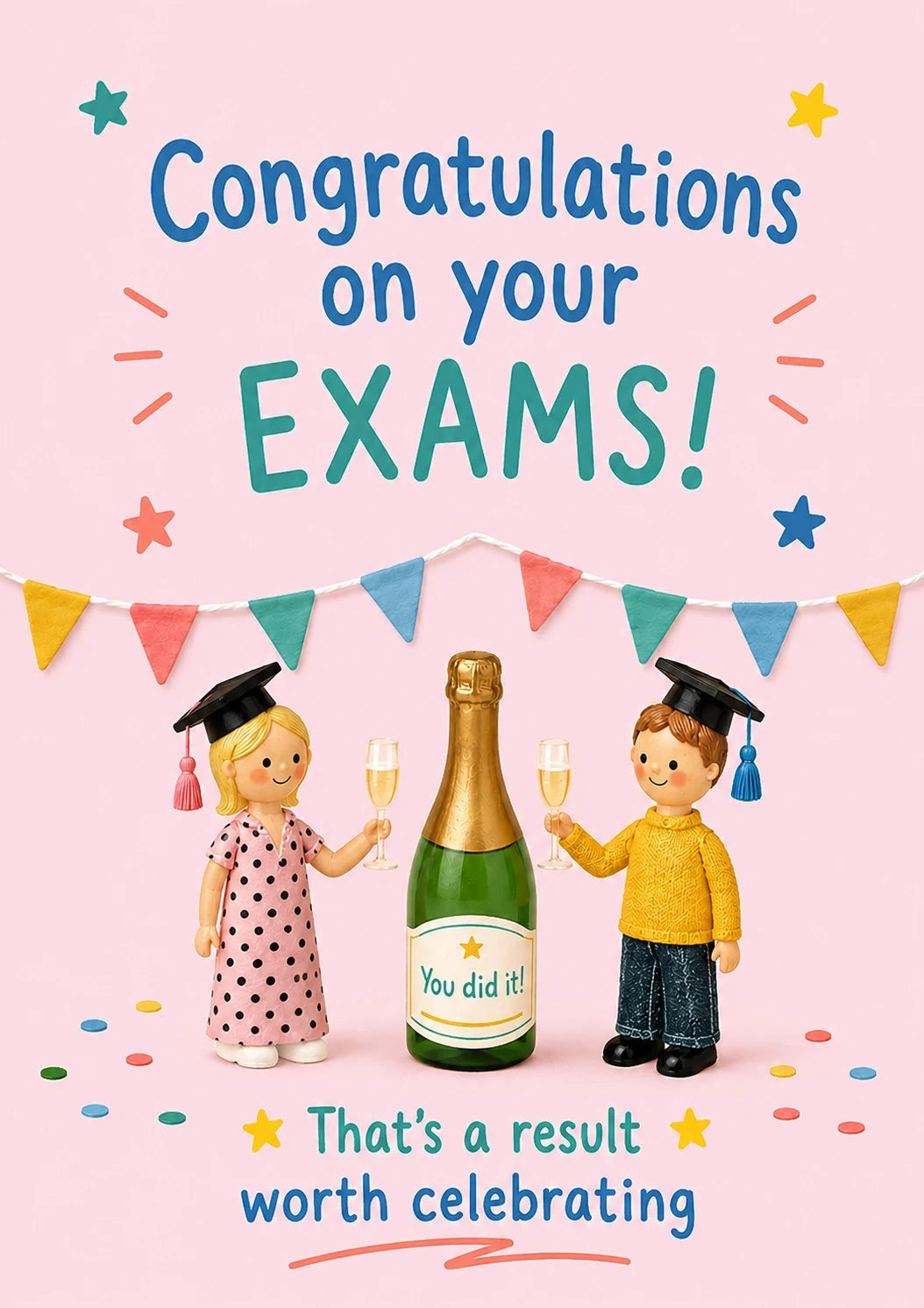 Congratulations - Personalised Card — with punch holes
