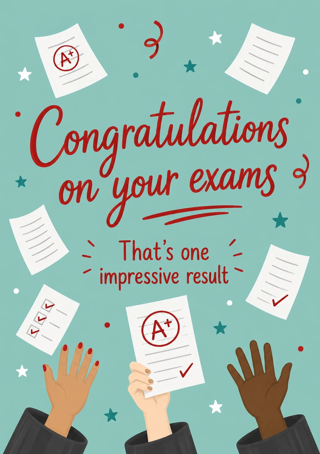 Congratulations - Personalised Card — with punch holes