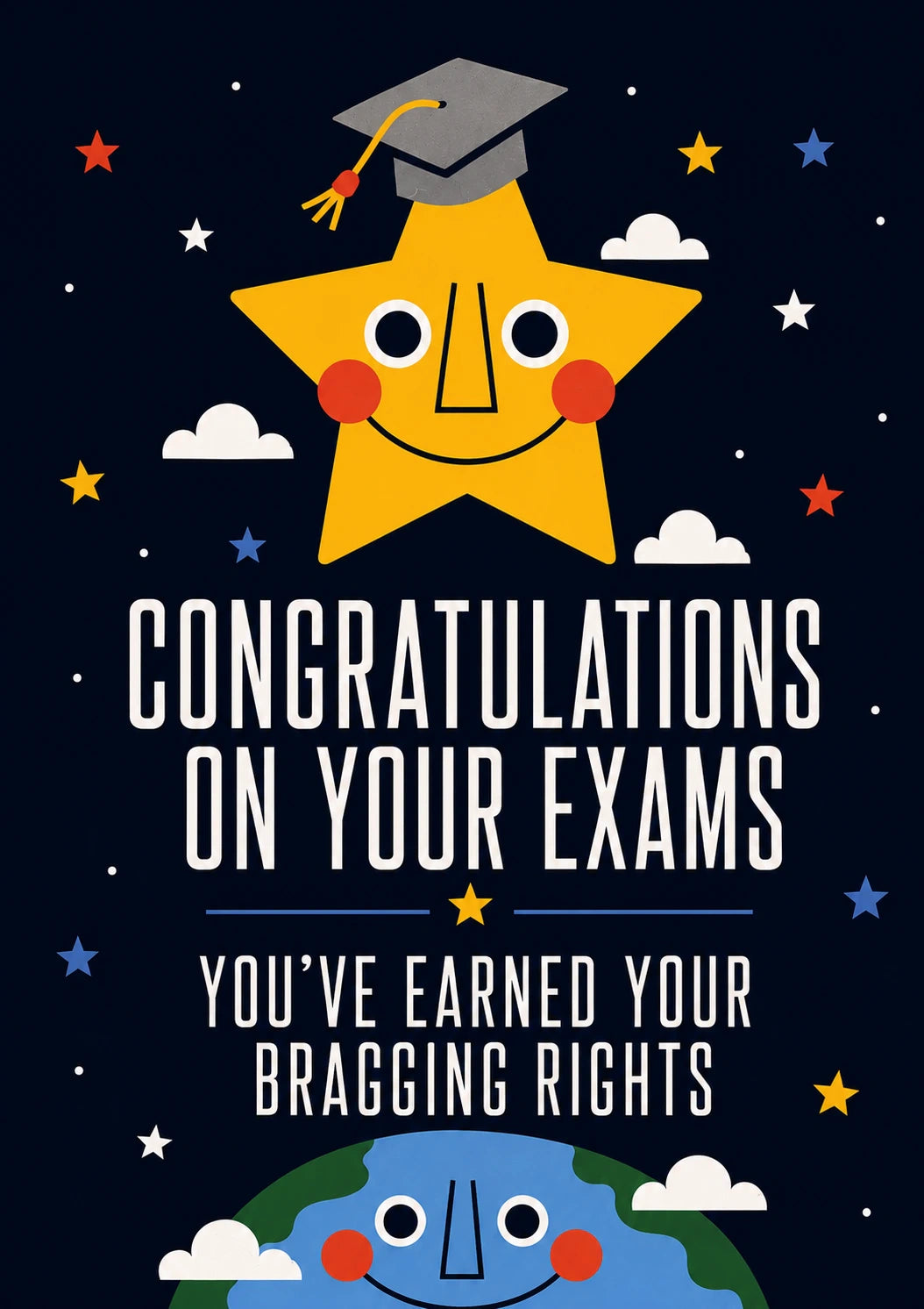 Smiling Star Graduation Congratulations Card