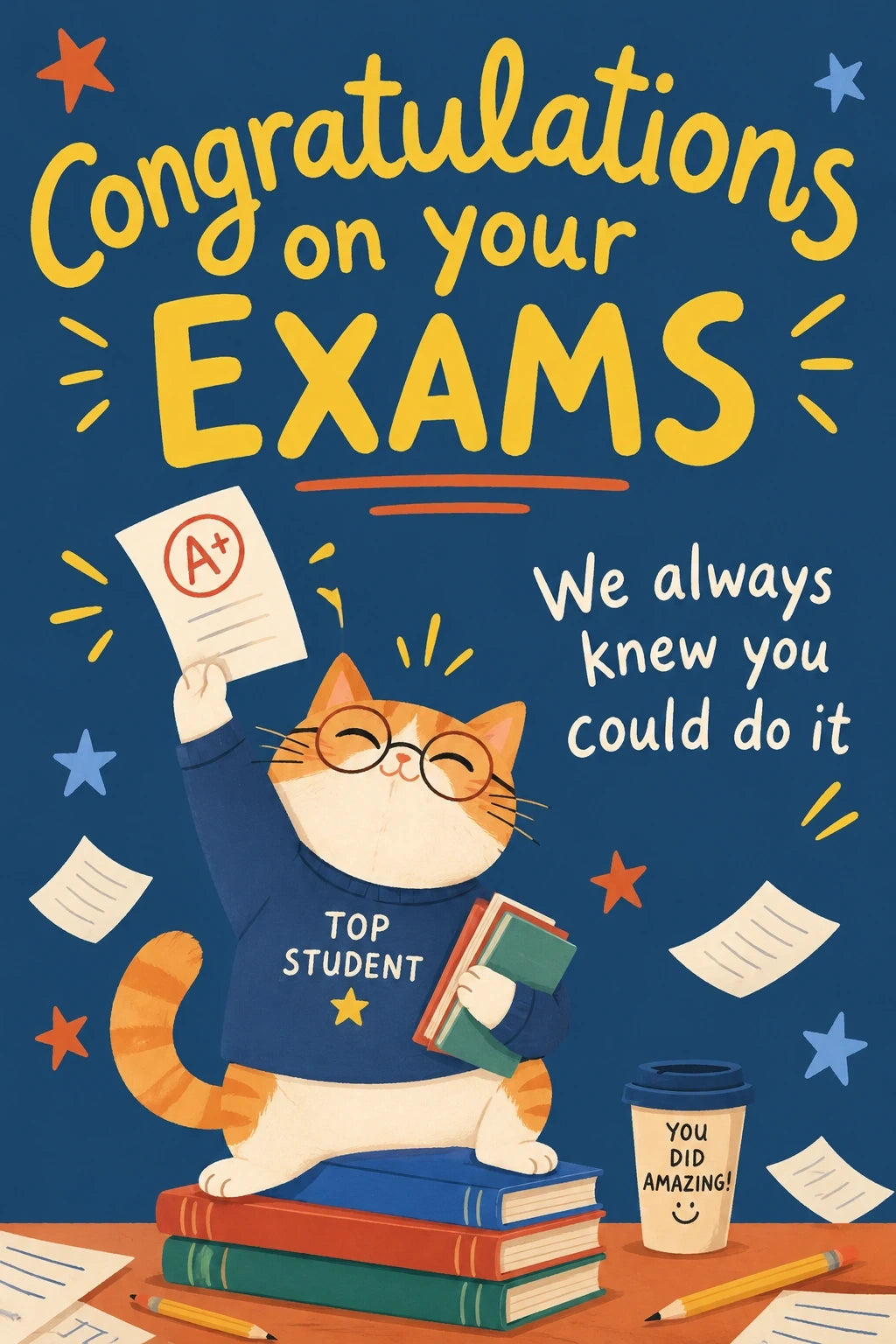 Congratulations - Personalised Card — with punch holes