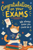 Load image into Gallery viewer, Funny Cat Top Student A+ Exam Results Congratulations Card
