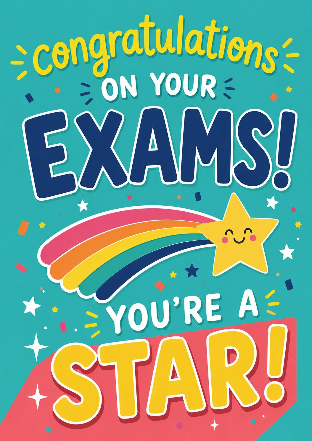 Rainbow Shooting Star Congratulations Card