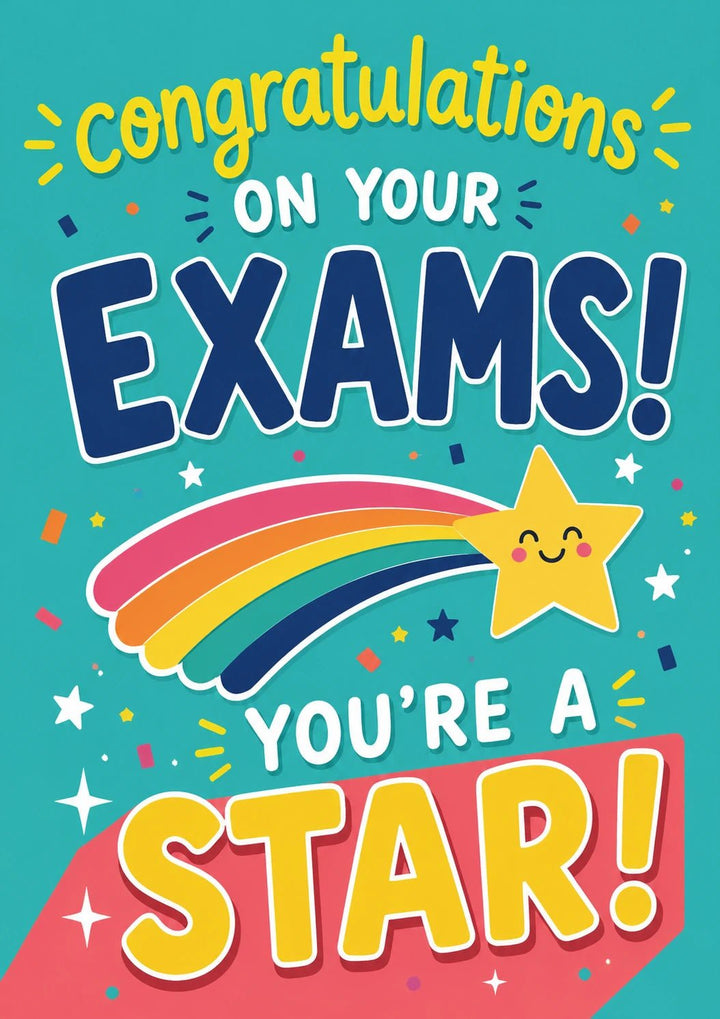 Rainbow Shooting Star Congratulations Card