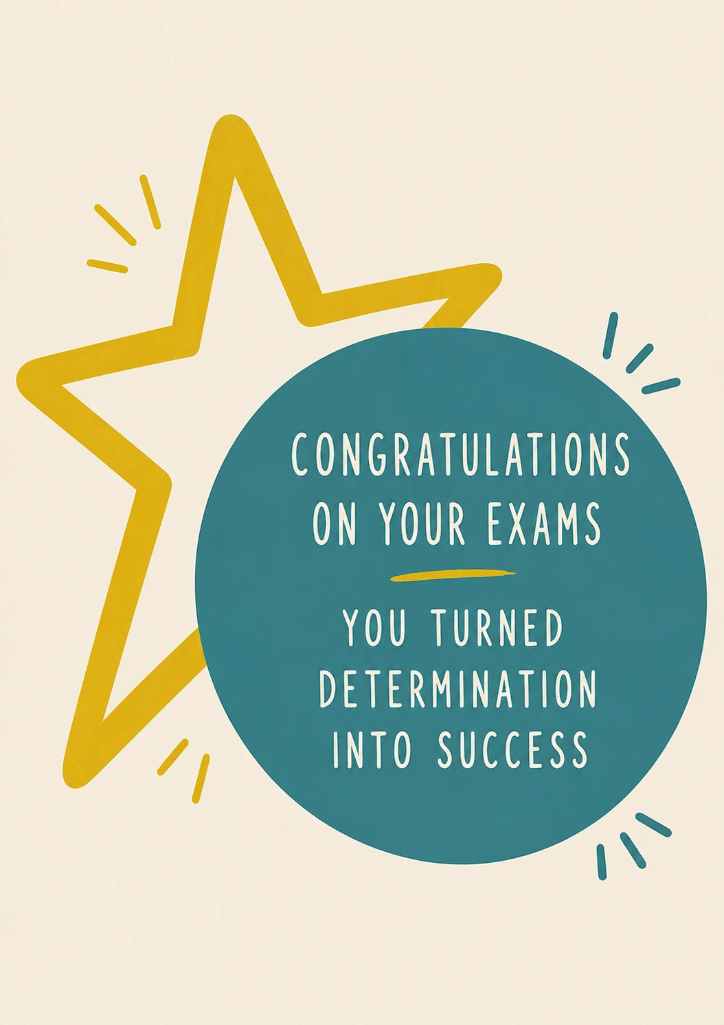 Gold Star Determination Into Success Congratulations Card
