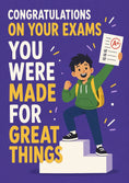 Load image into Gallery viewer, Boy with A+ Grade Exam Results Congratulations Card for Him
