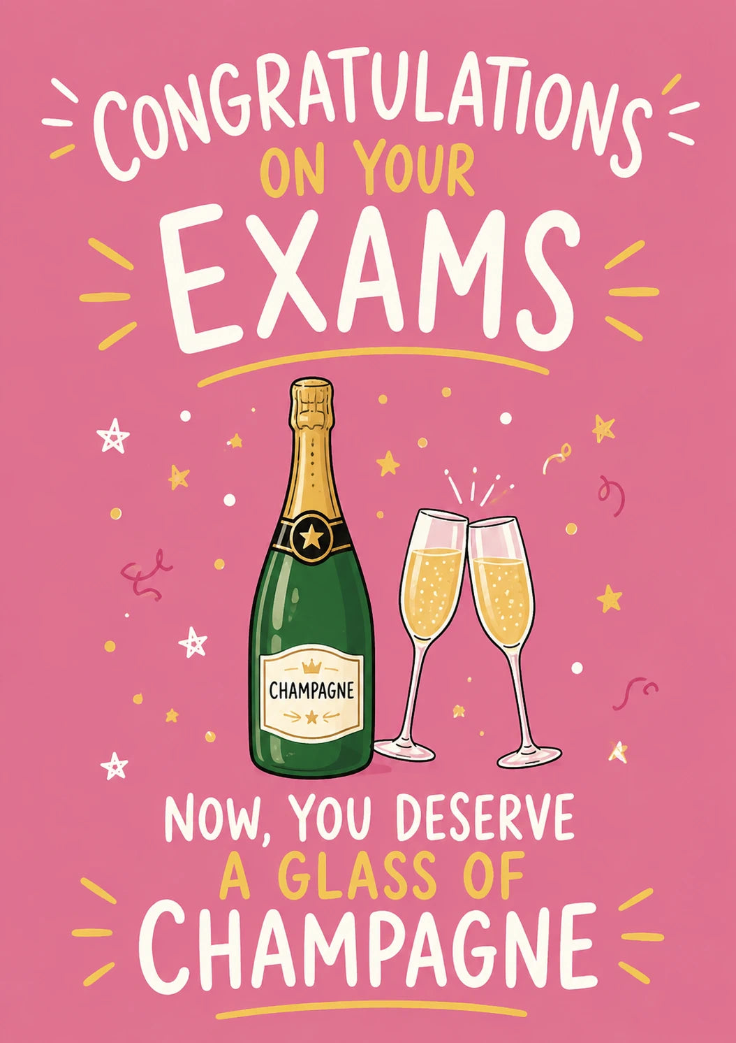 Champagne Bottle Toast Congratulations Card