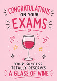 Load image into Gallery viewer, Funny Wine Glass Exams Congratulations Card for Her
