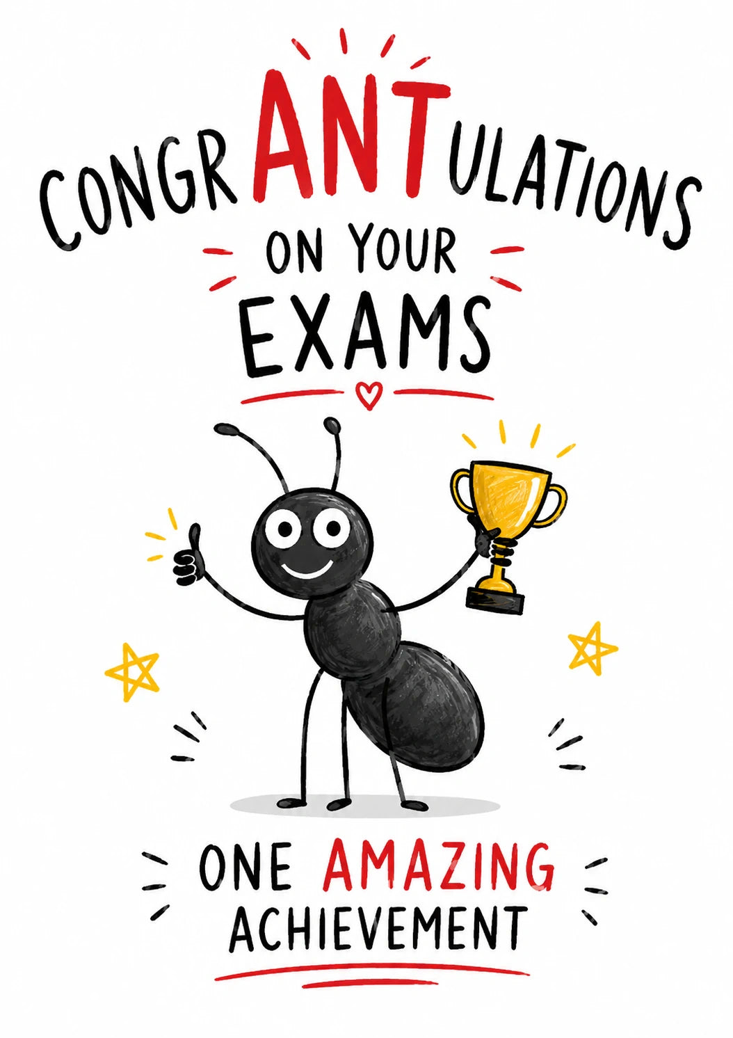 Funny CongrANTulations on Your Exams Congratulations Card