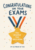 Load image into Gallery viewer, Gold Star Medal You Deserve It Congratulations Card
