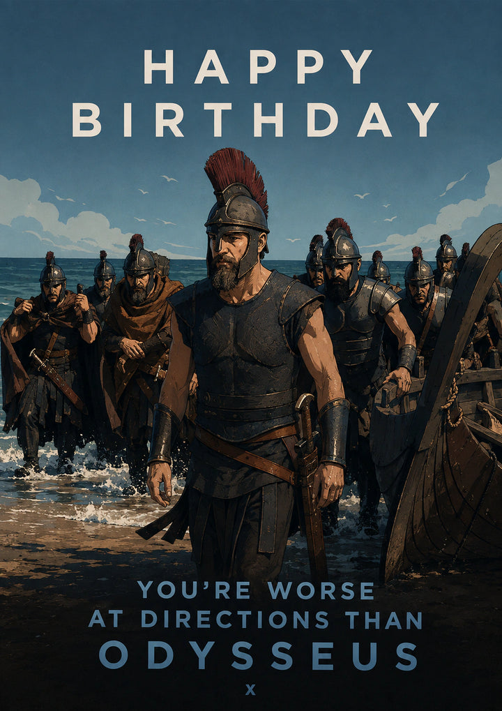 Funny Worse at Directions Than Odysseus Birthday Card for Him