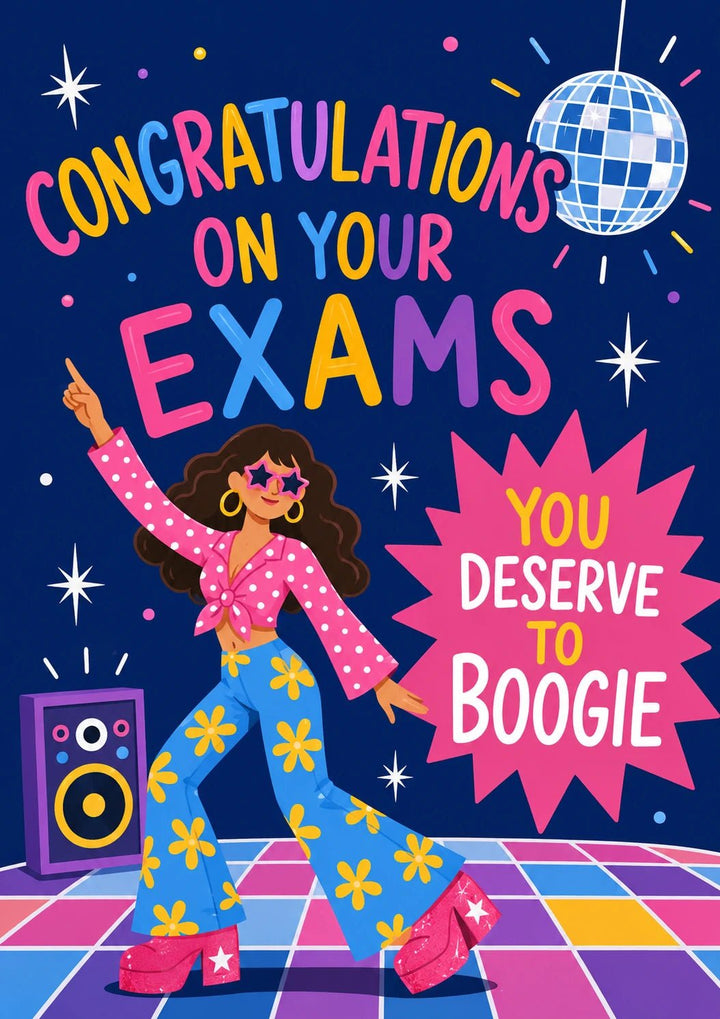 Disco Dancing Boogie Congratulations Card for Her