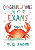 Load image into Gallery viewer, Funny Clawsome Crab in Glasses Congratulations Card
