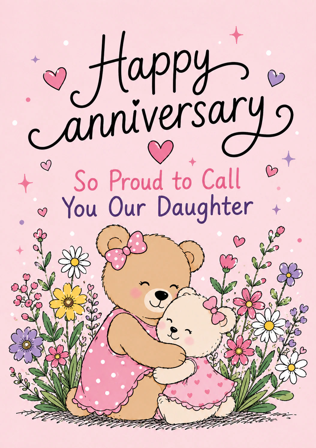 Anniversary - Personalised Card — with punch holes