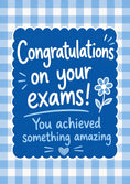 Load image into Gallery viewer, Blue Gingham Floral Congratulations on Your Exams Card
