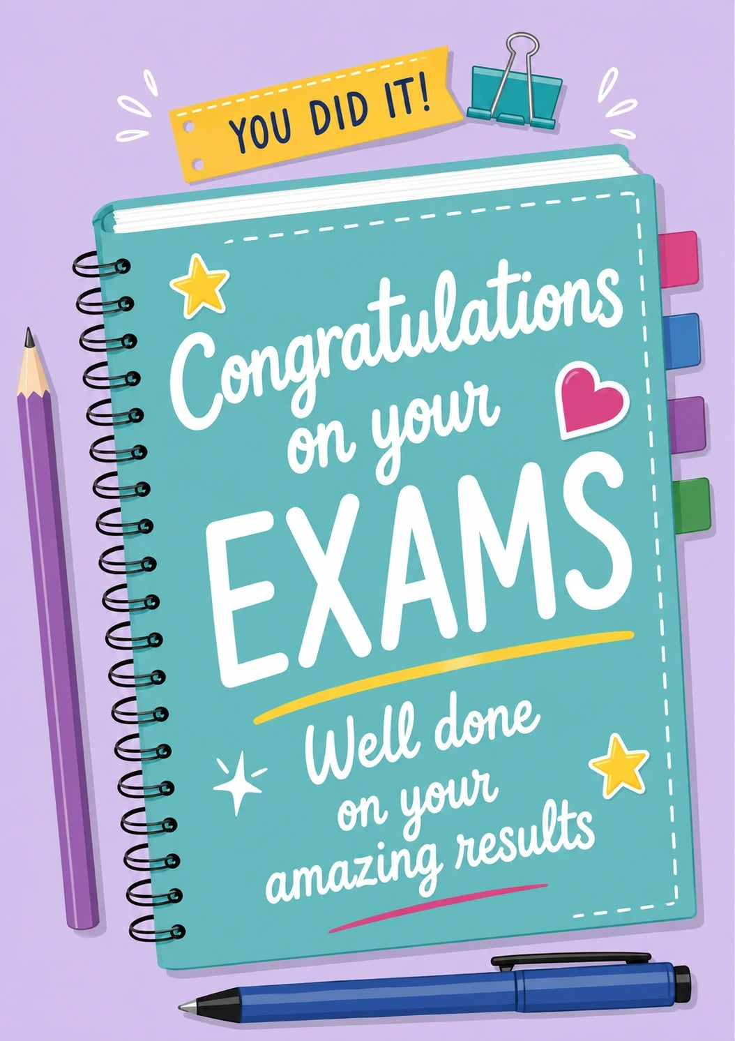 Congratulations - Personalised Card — with punch holes