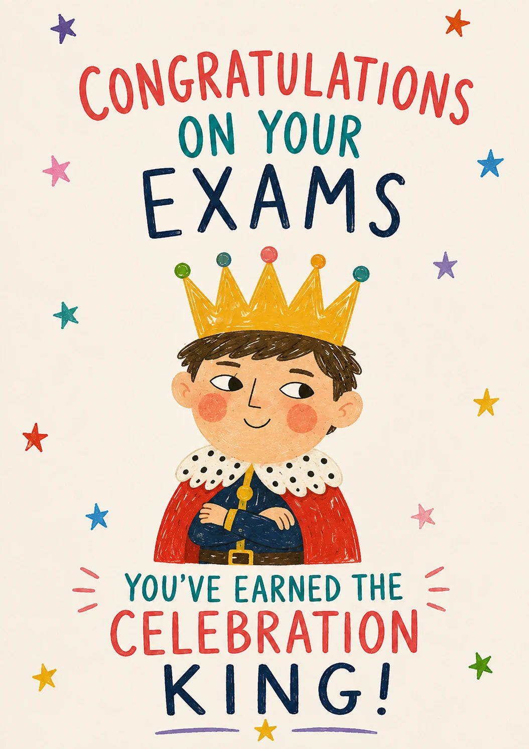 Celebration King Crown Boy Congratulations Card for Him