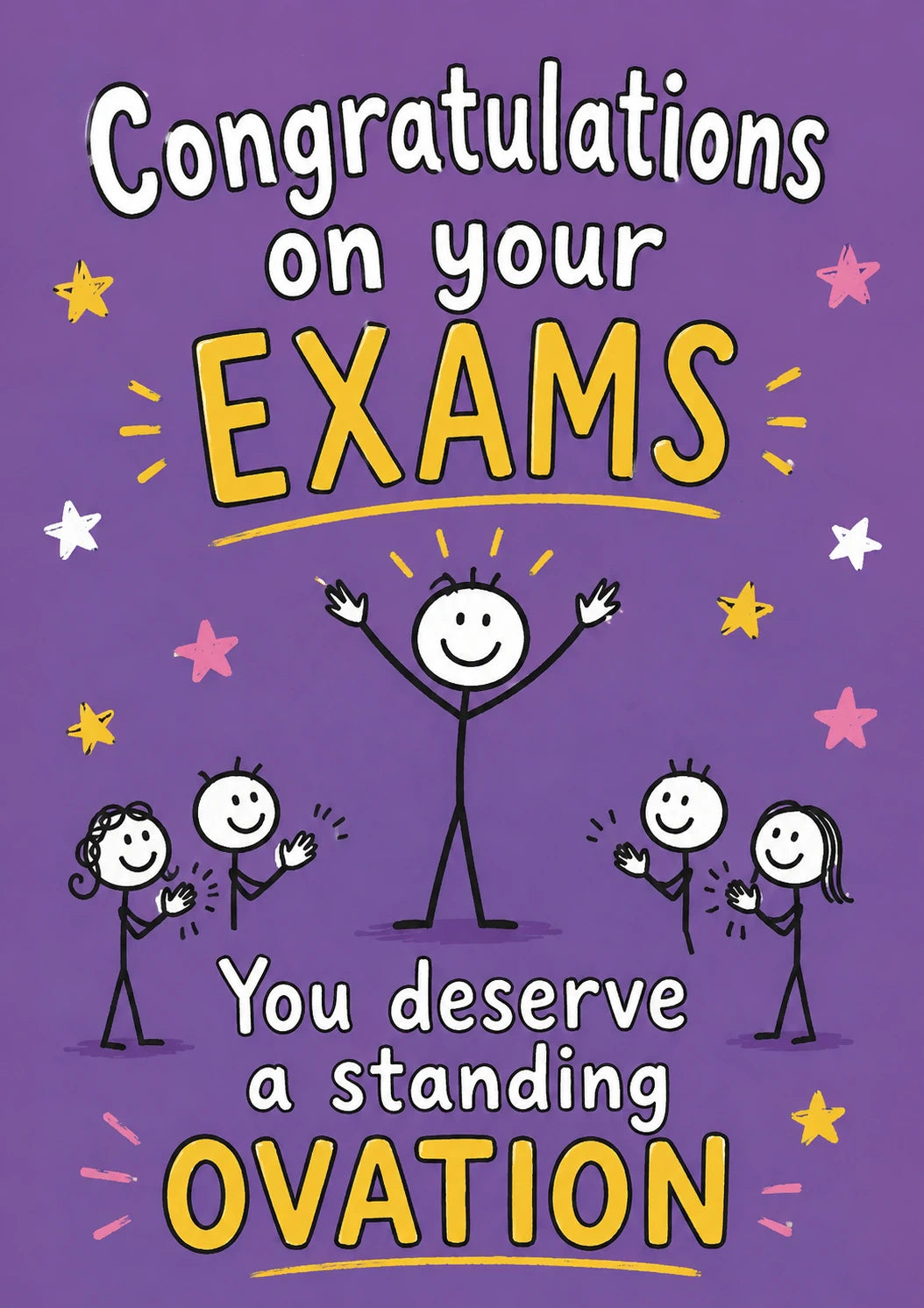 Funny Stick Figure Standing Ovation Congratulations Card