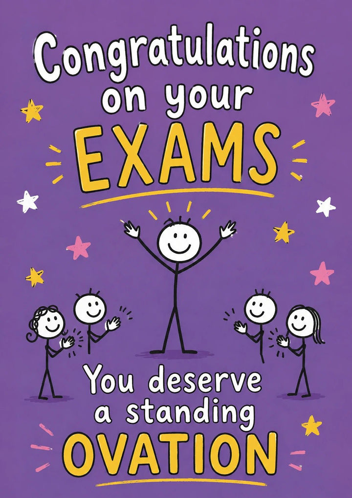 Funny Stick Figure Standing Ovation Congratulations Card