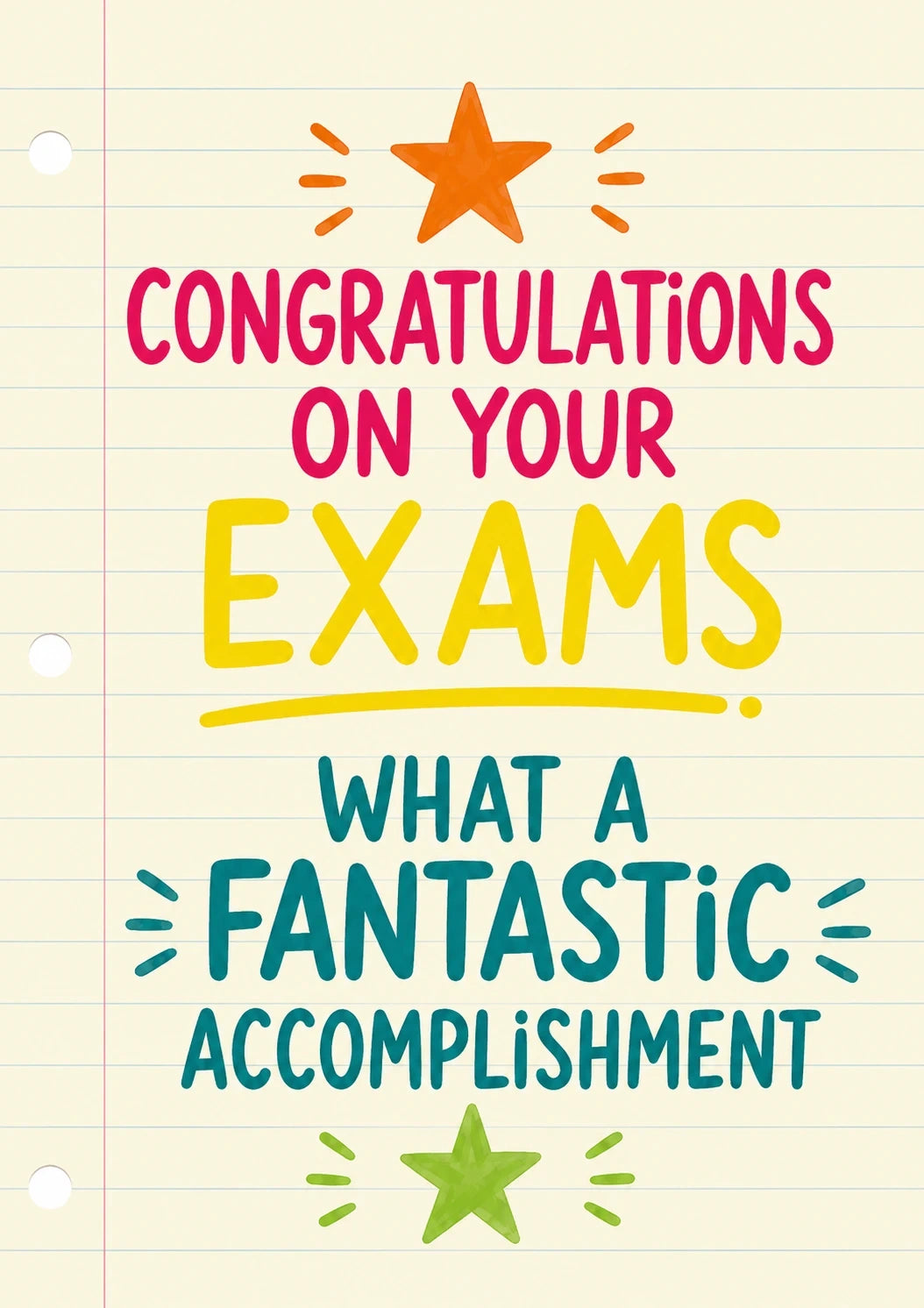 Congratulations - Personalised Card — with punch holes