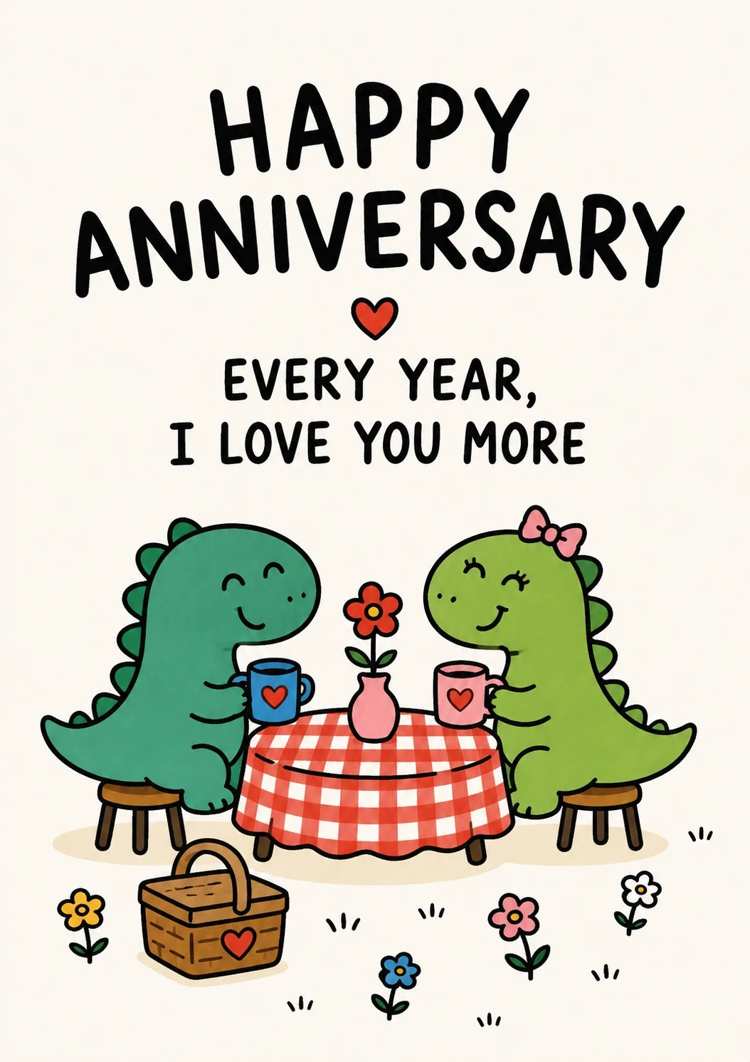 Anniversary - Personalised Card — with punch holes