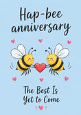 Load image into Gallery viewer, Funny Hap-Bee Cute Bees Holding Heart Anniversary Card
