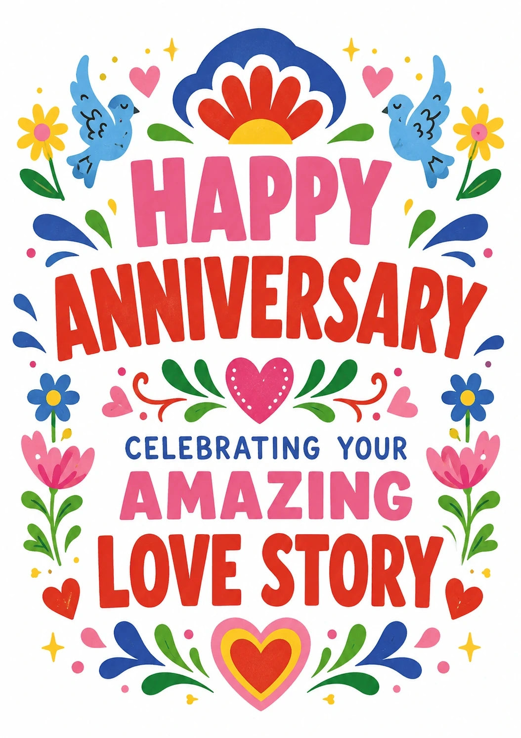 Anniversary - Personalised Card — with punch holes