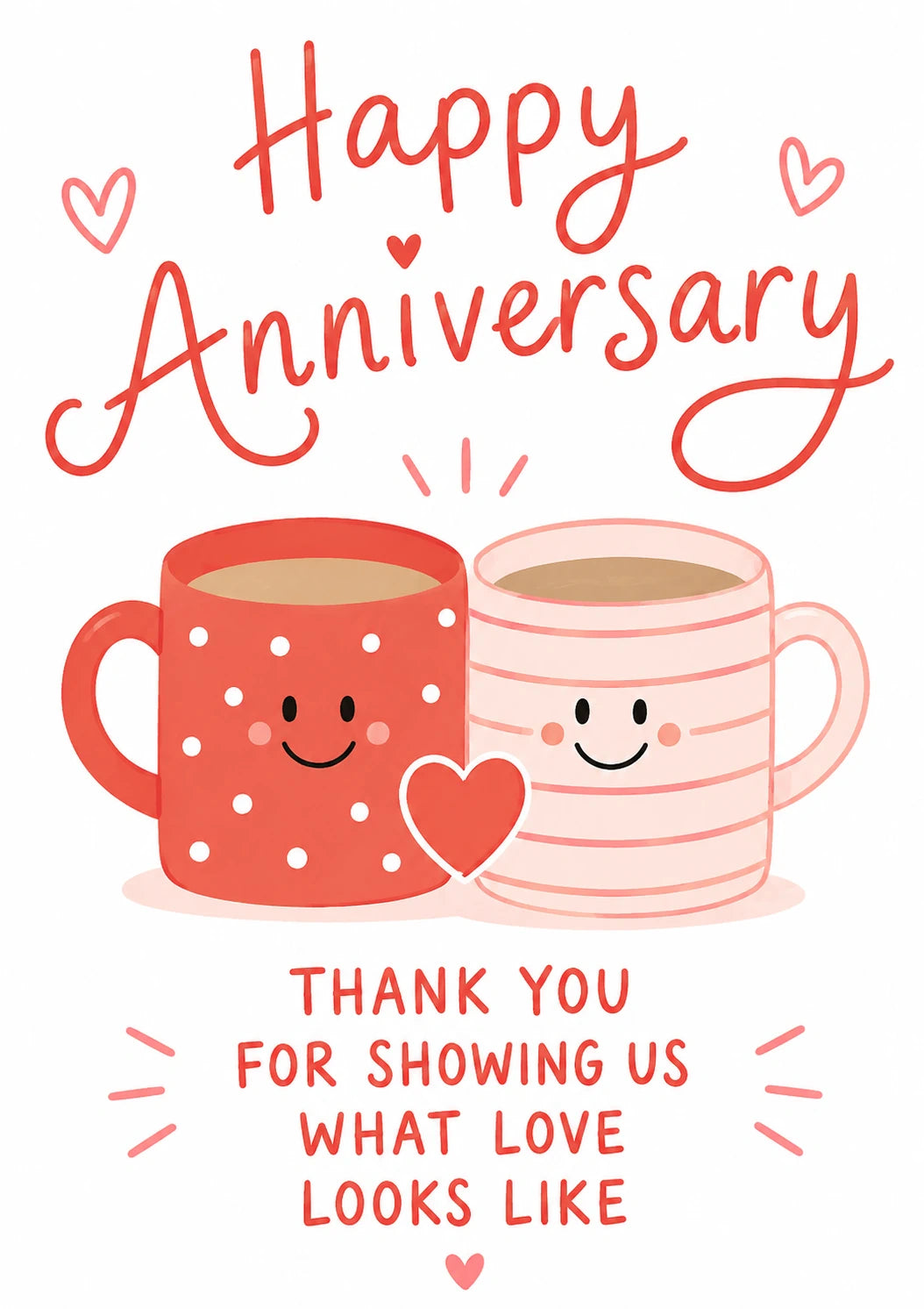 Cute Coffee Mugs From the Kids Anniversary Card