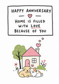 Load image into Gallery viewer, Cute House Pets From the Kids Anniversary Card
