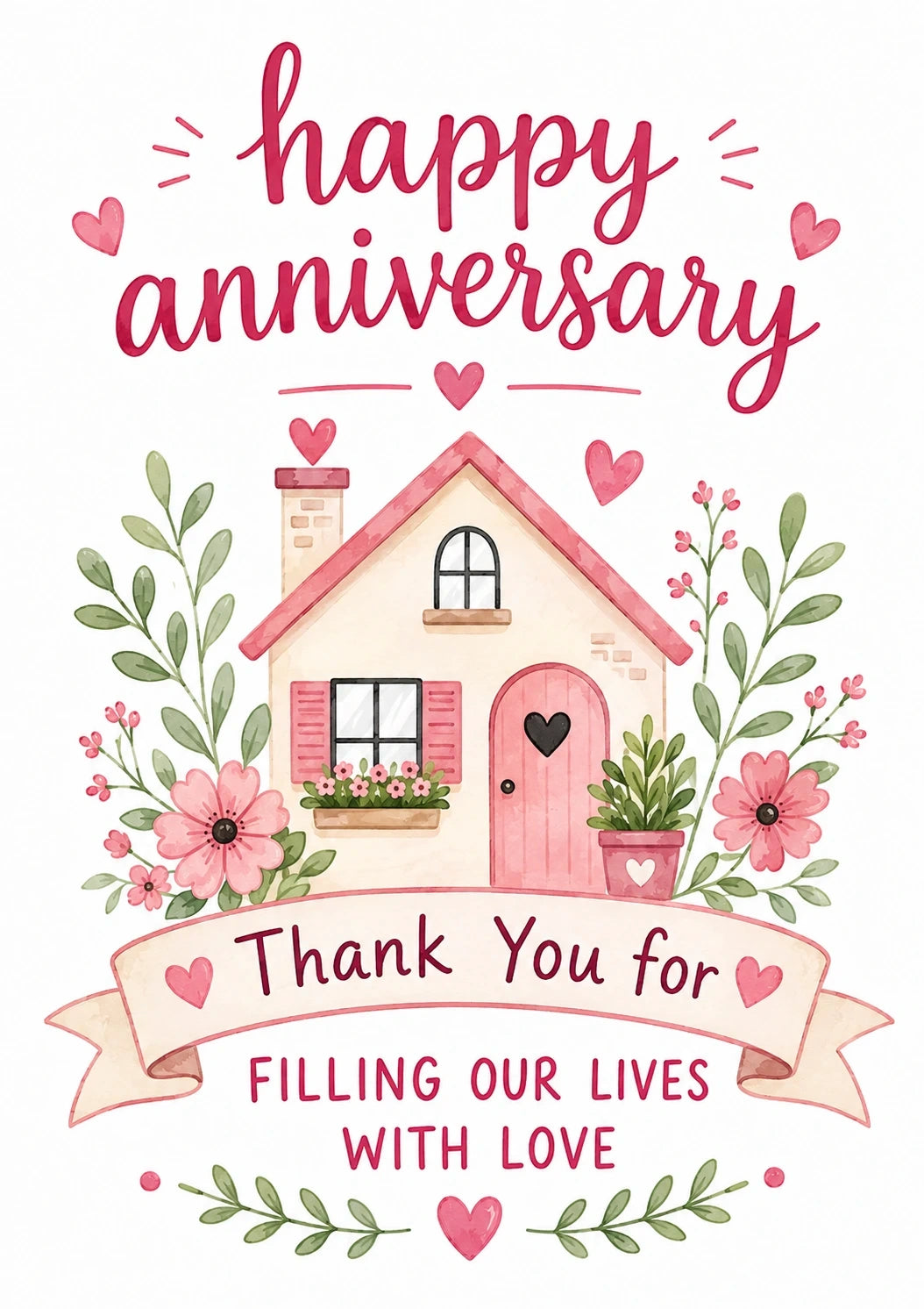Anniversary - Personalised Card — with punch holes