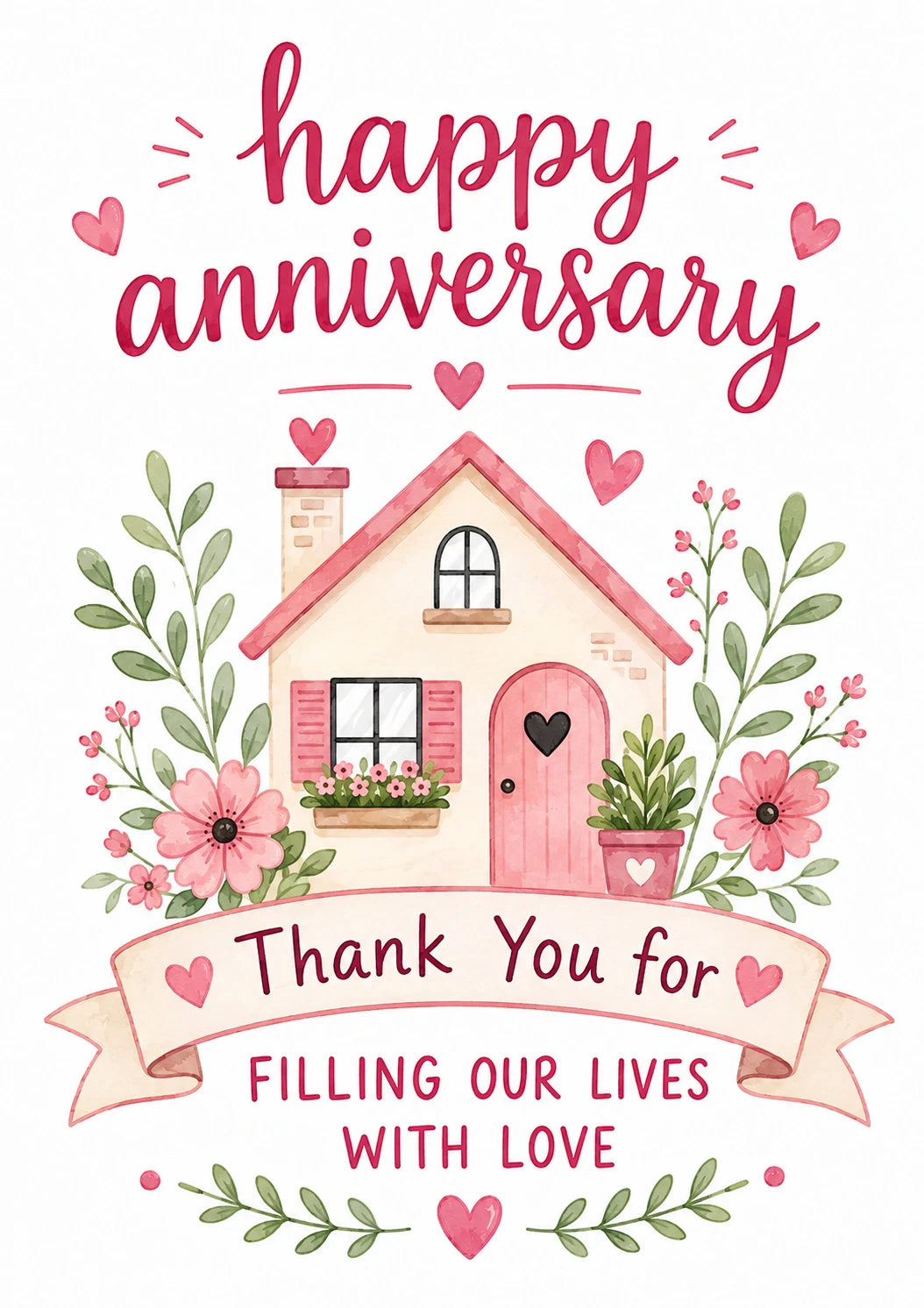 Floral Cottage From the Kids Anniversary Card