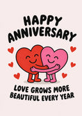 Load image into Gallery viewer, Cute Hugging Hearts Anniversary Card for Her
