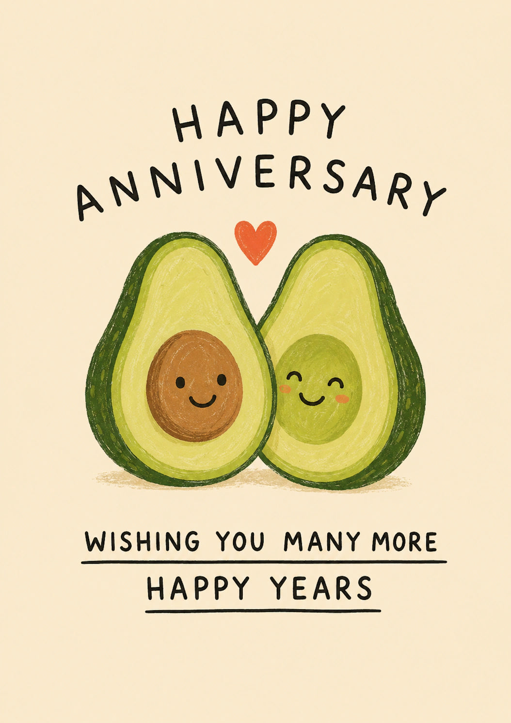 Funny Avocado Couple Happy Anniversary Card