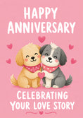 Load image into Gallery viewer, Cute Puppy Couple Hearts Anniversary Card for Father in Law
