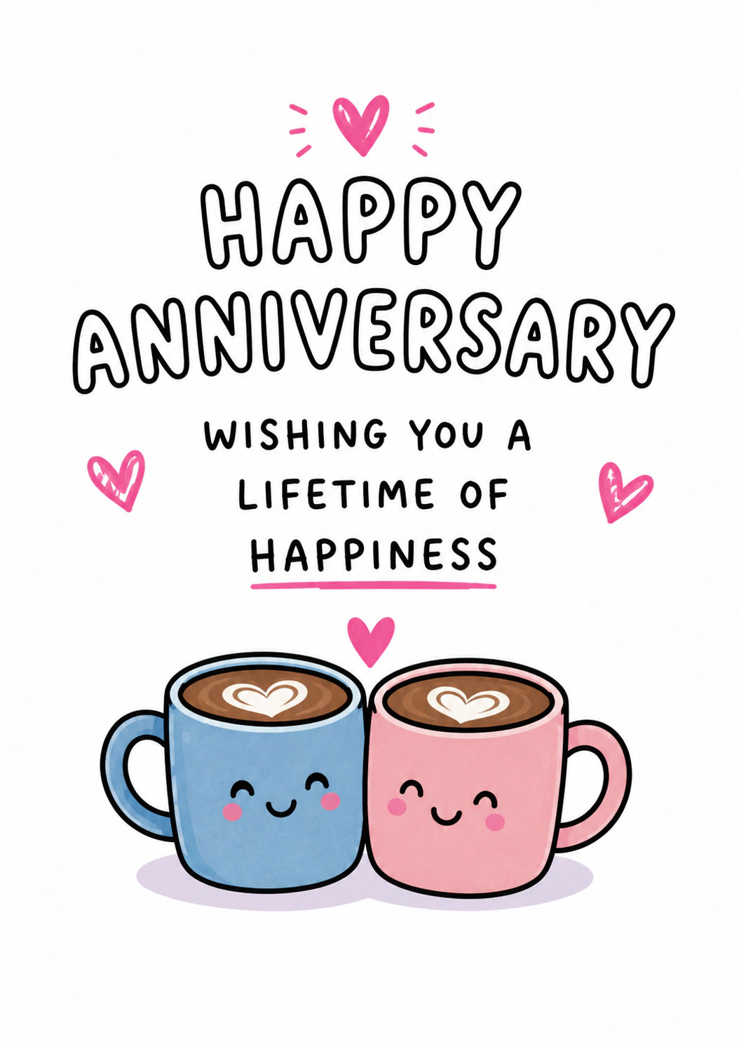 Cute Coffee Cups Anniversary Card for Father in Law