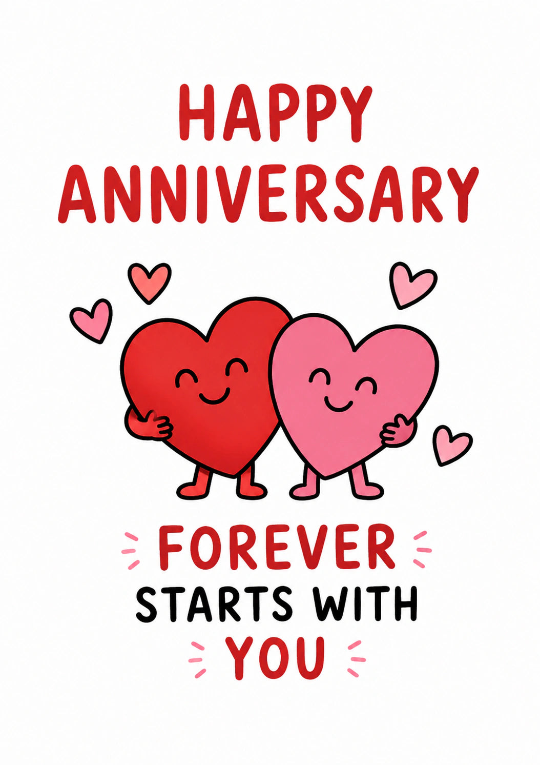 Anniversary - Personalised Card — with punch holes