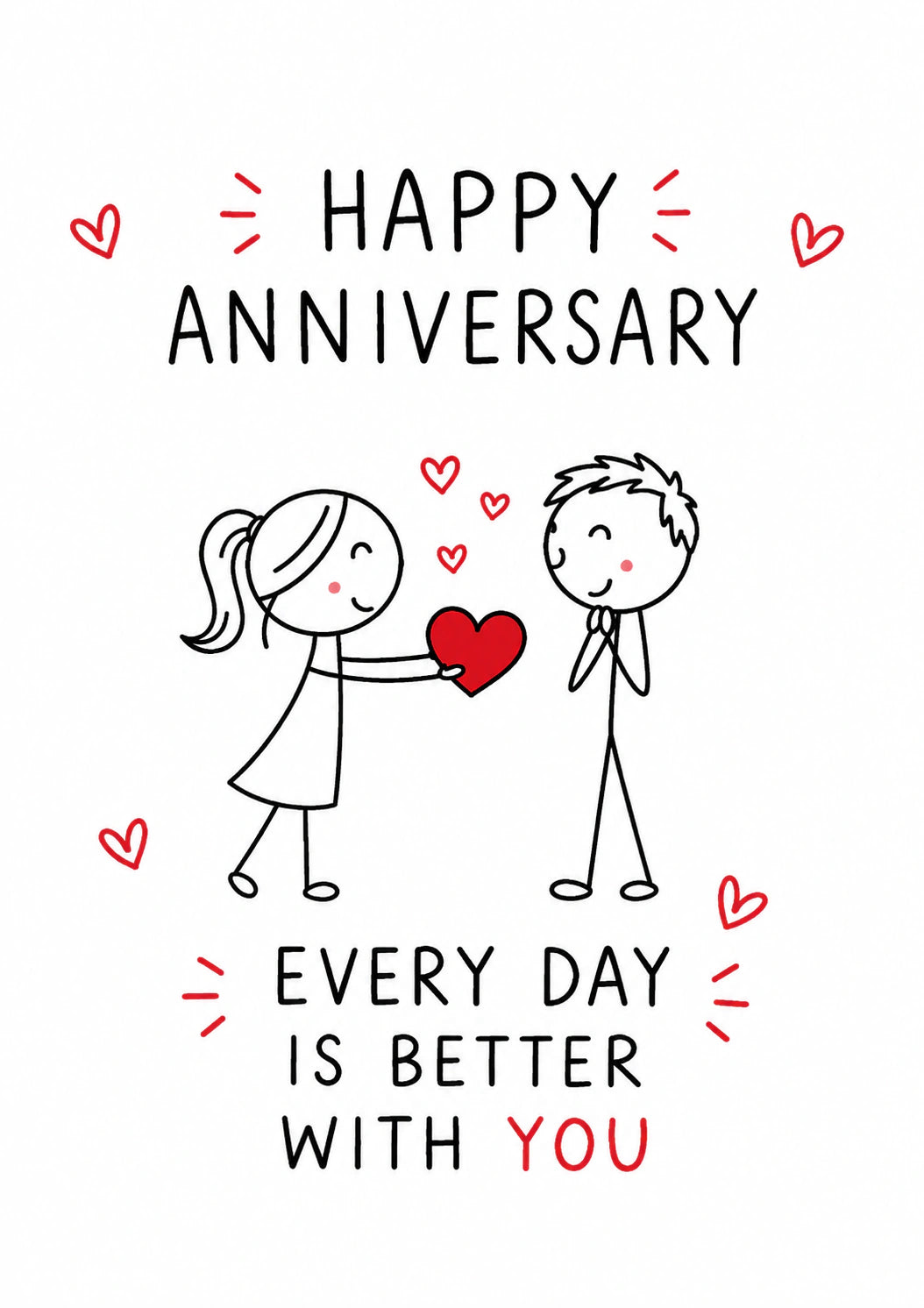 Anniversary - Personalised Card — with punch holes