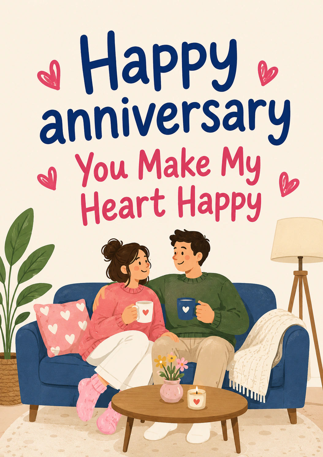 Anniversary - Personalised Card — with punch holes