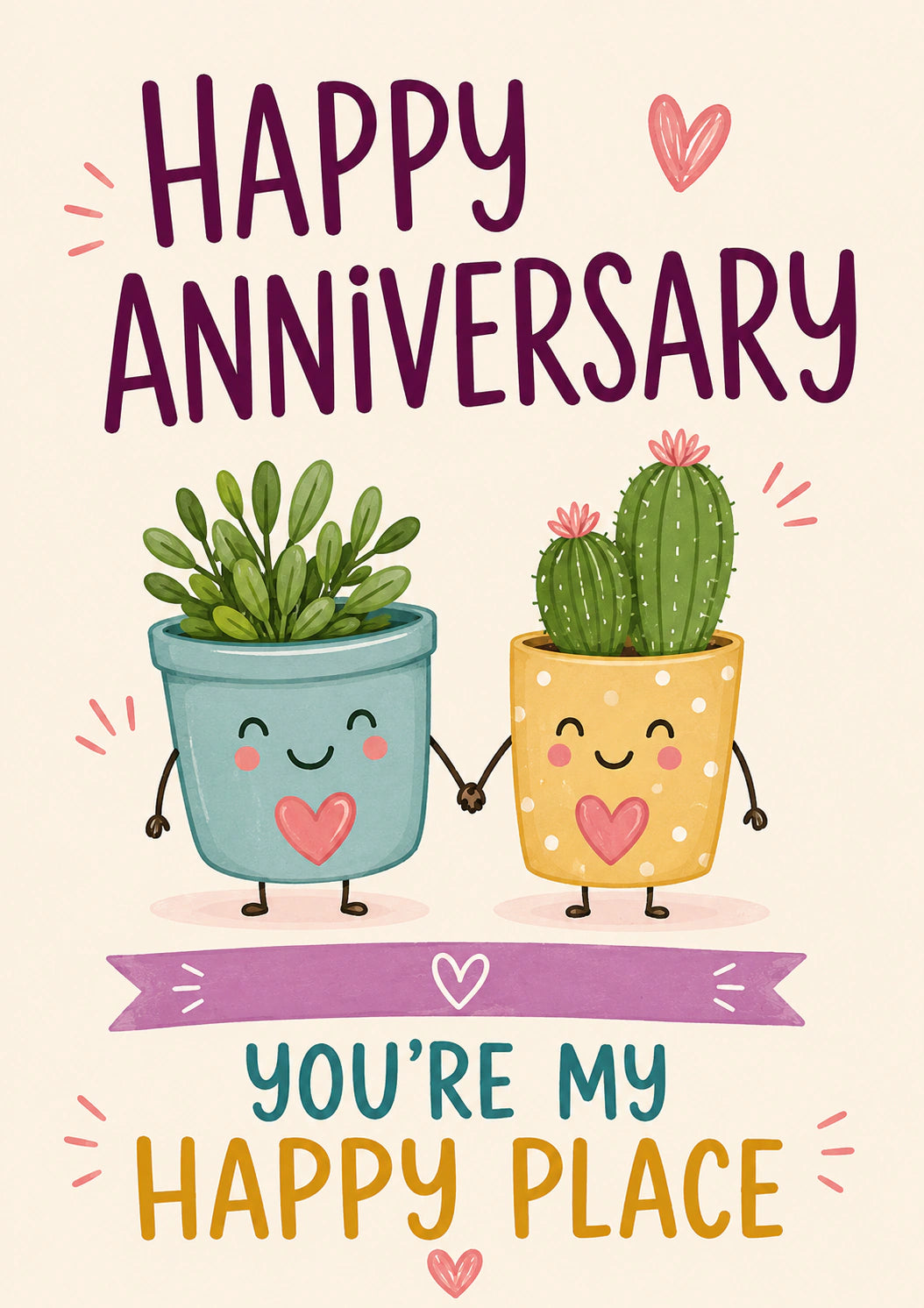 Anniversary - Personalised Card — with punch holes