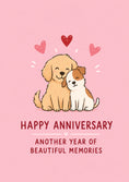 Load image into Gallery viewer, Cute Puppy Dogs Snuggling Anniversary Card for Her
