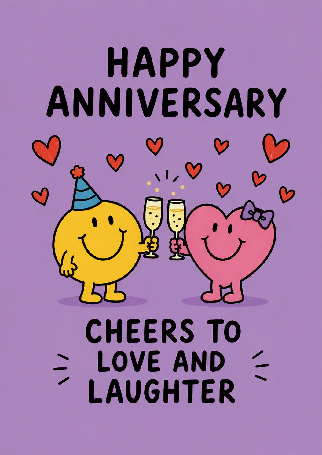 Mr Men Happy Anniversary Card Cheers to Love and Laughter